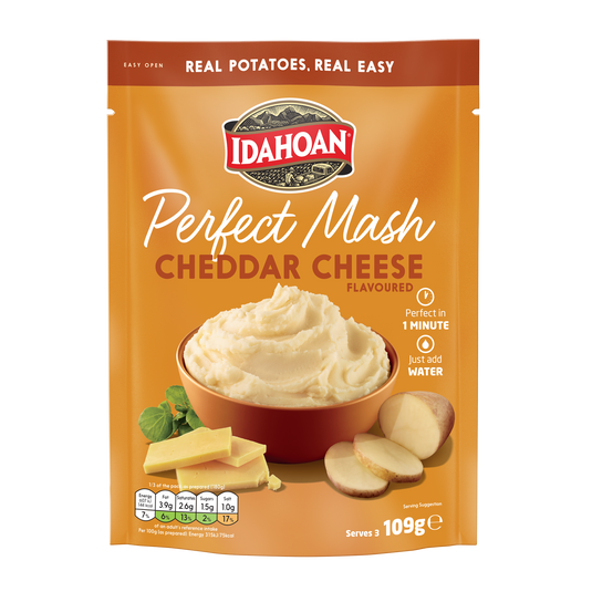 Idahoan Perfect Mash Potatoes Cheddar Cheese 109g Pack of 4