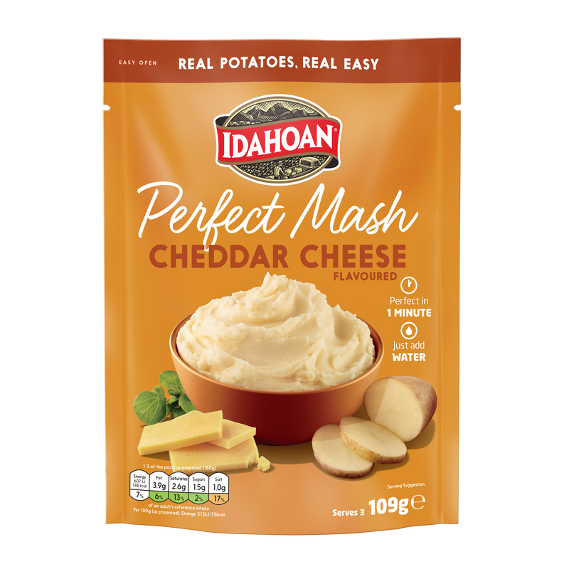 Load image into Gallery viewer, Idahoan Perfect Mash Potatoes Cheddar Cheese 109g Sachet
