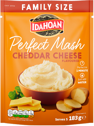 Load image into Gallery viewer, Idahoan Perfect Mash Potatoes Cheddar Cheese 183g Sachet FAMILY size Case(10)
