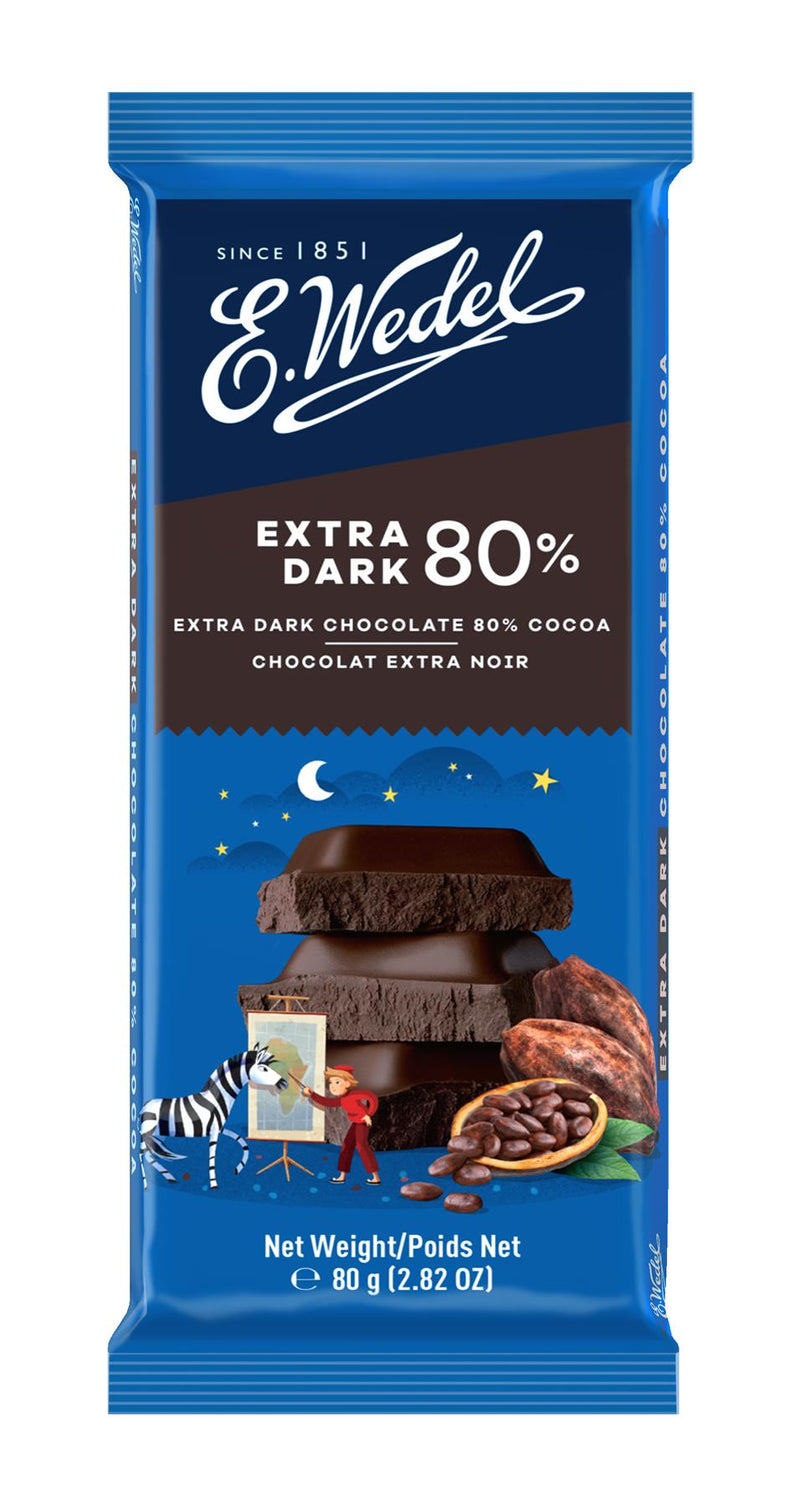 Load image into Gallery viewer, E. Wedel Classic 80% Dark Chocolate 80g Pack of 5
