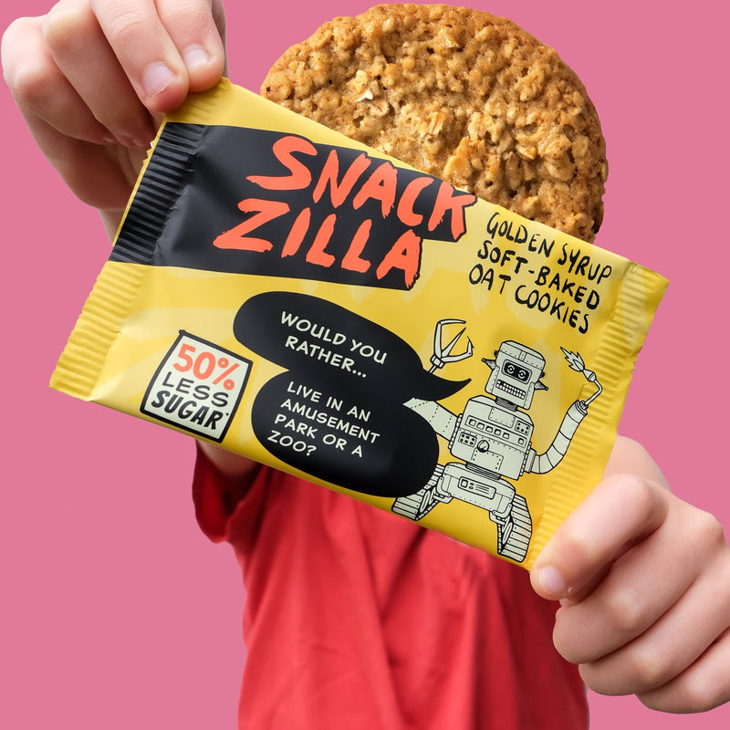 Load image into Gallery viewer, Snackzilla Soft-Baked Oat Cookies – Mixed Bundle | Raspberry | Chocolate | Golden Syrup
