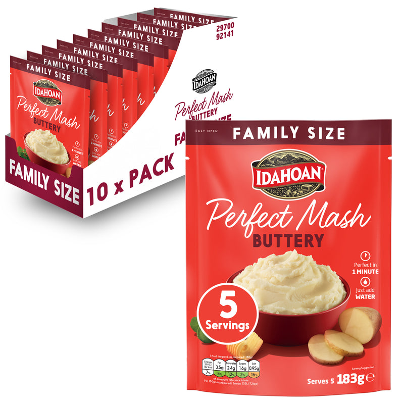 Load image into Gallery viewer, Idahoan Perfect Mash Potatoes Buttery 183g Sachet FAMILY size Case(10)
