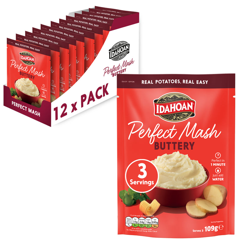 Load image into Gallery viewer, Idahoan Perfect Mash Potatoes Buttery 109g Pack of 12
