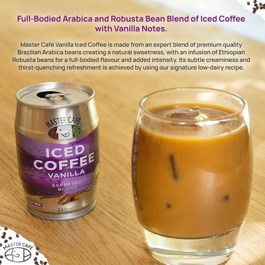 Master Café Iced Coffee in Cans, Vanilla 240ml