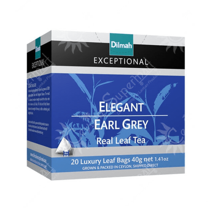 Load image into Gallery viewer, Dilmah Exceptional Elegant Earl Grey 20 Luxury Leaf Tea Bags 40g
