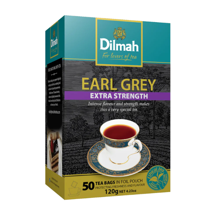 Load image into Gallery viewer, Dilmah Extra Strength Earl Grey Tea 50 Tagless Tea Bags 120g
