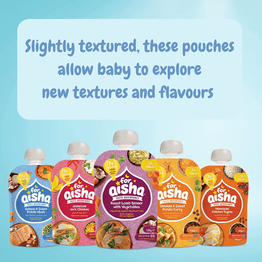 For Aisha Halal Baby Food Starter Bundle With 5 x 130g Pouches