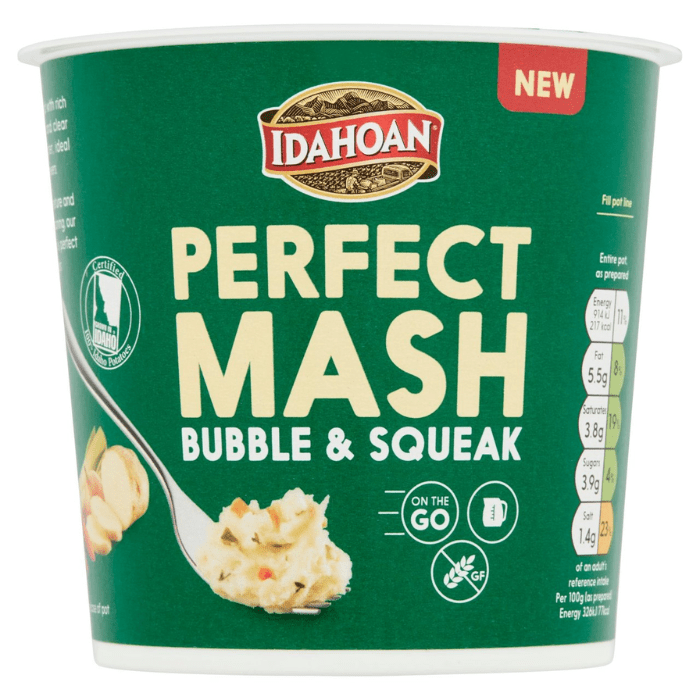 Load image into Gallery viewer, Idahoan Perfect Mash Potatoes Bubble &amp; Squeak 55g Pots
